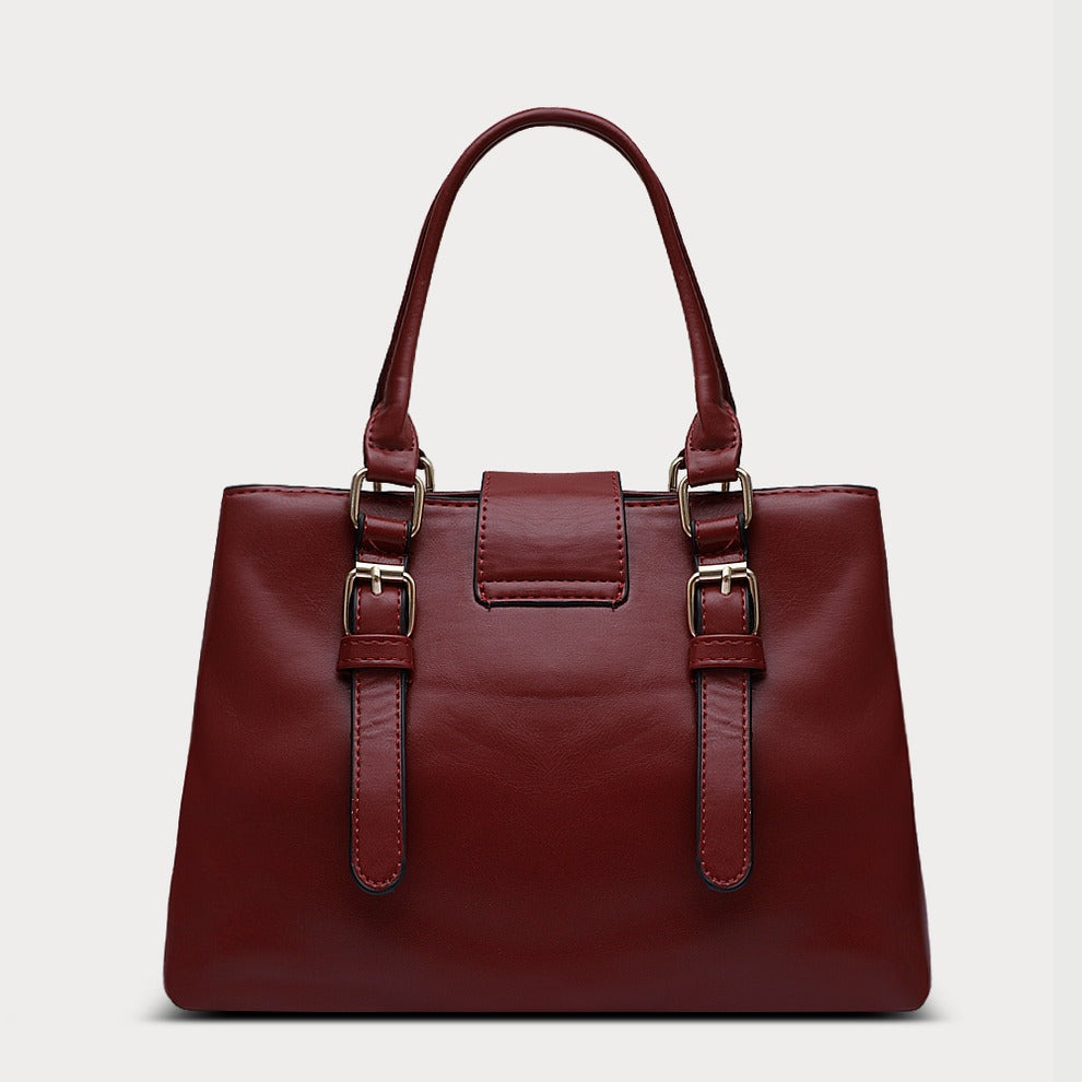 Maroon Quilted Leather Handbag