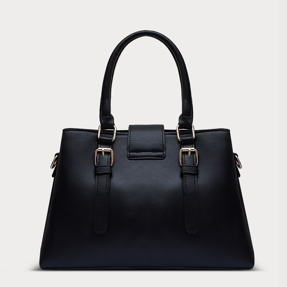 Black Quilted Genuine Leather Handbag