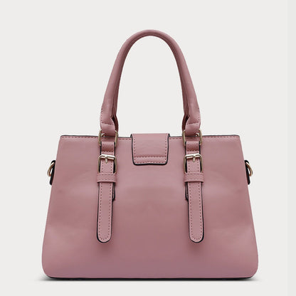 Pink Quilted Genuine Leather Handbag